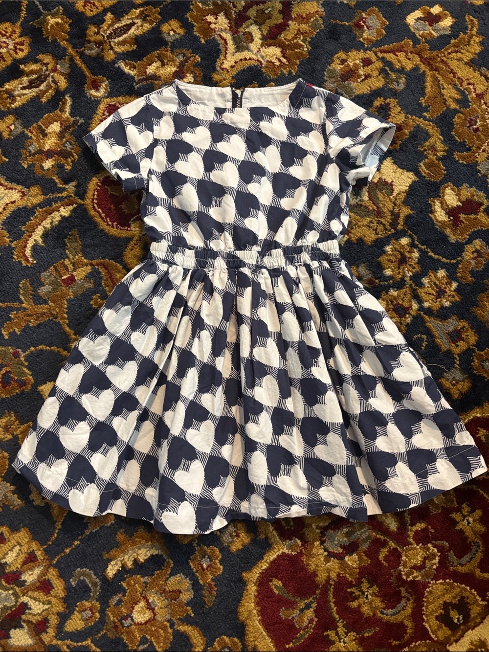 Crewcuts Blue and White Heart Dress 5